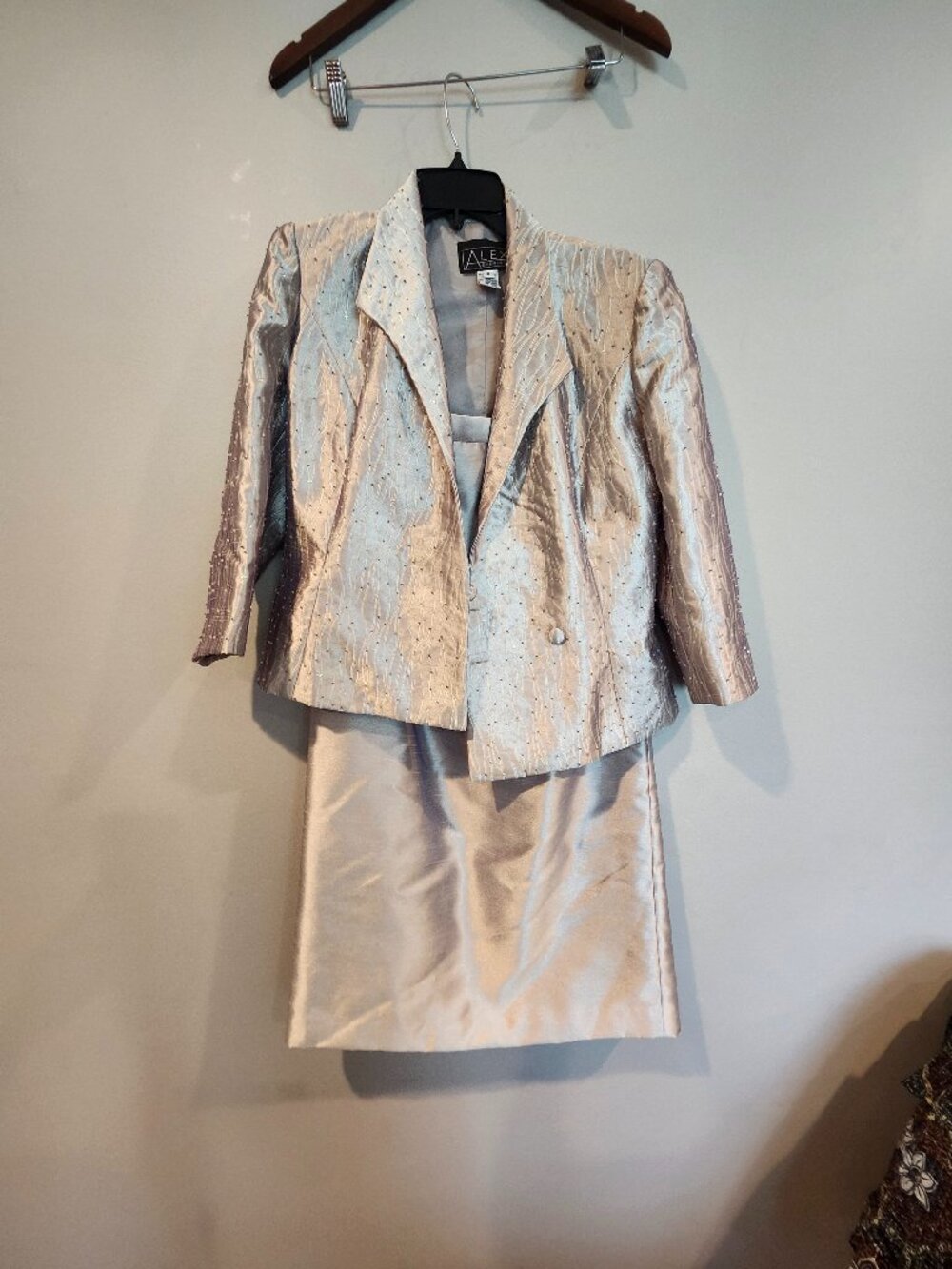 Silver Beaded VINTAGE Skirt Suit Set